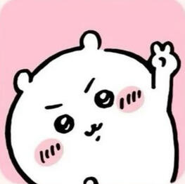 a bust-up drawing of 'Chiikawa' character Chiikawa doing a piece sign with his arm stretched